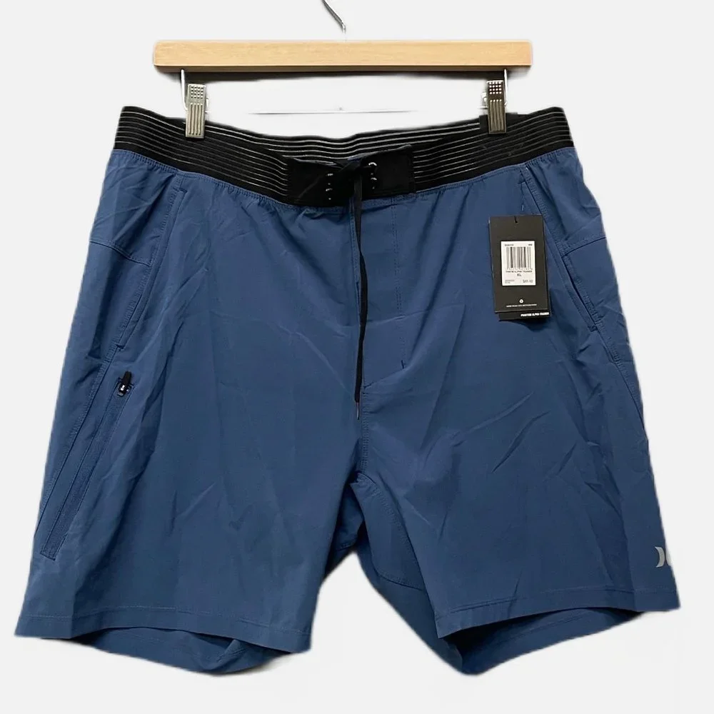 NWT! Hurley Men's Swimming Trunks‎ Polyester/Spandex Blend BQ0235 408 (Bue/Med)